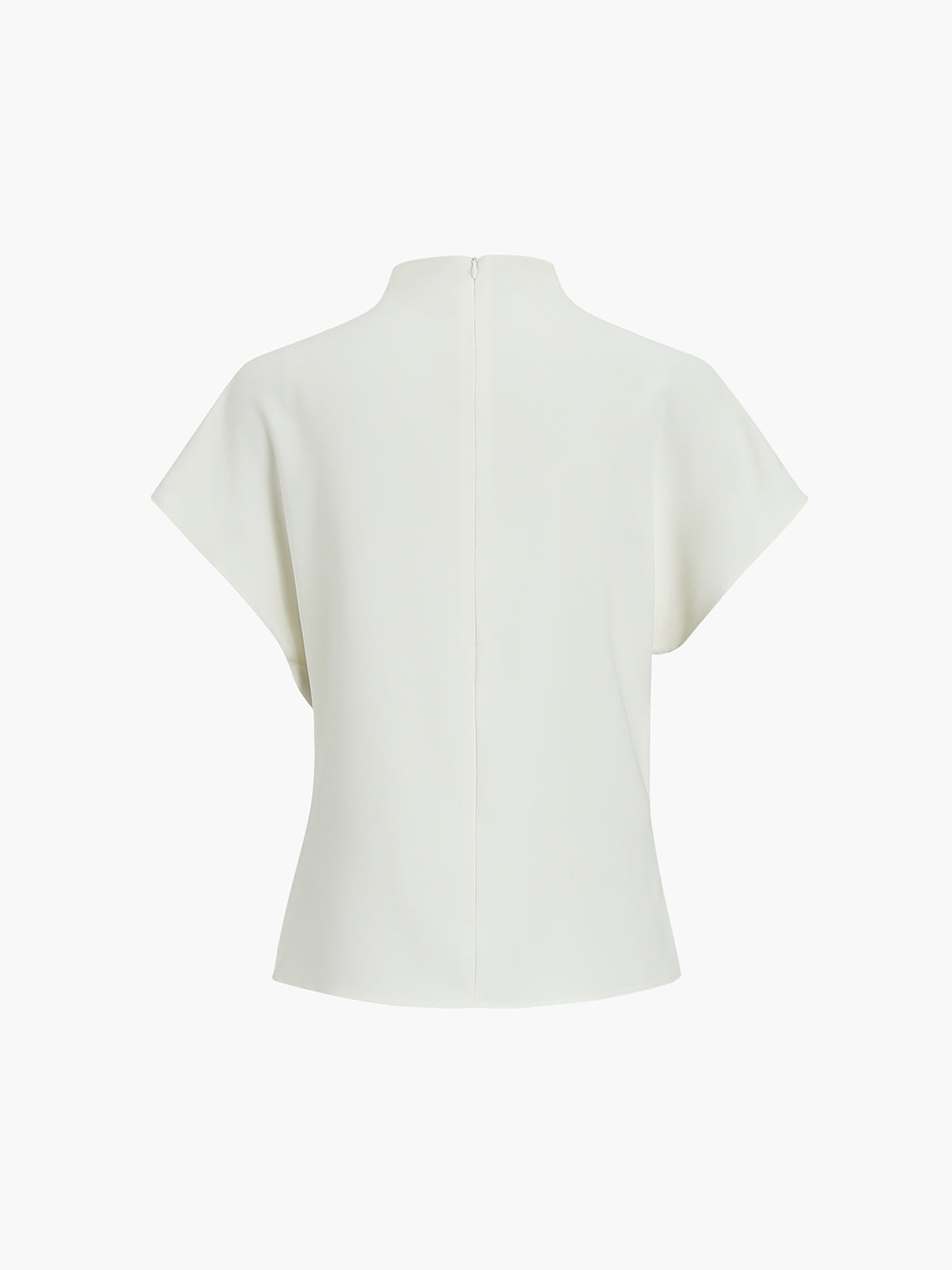 Top in Crepe — Asymmetric Draped Cowl Neck with Cap Sleeve for Elegant Occasions