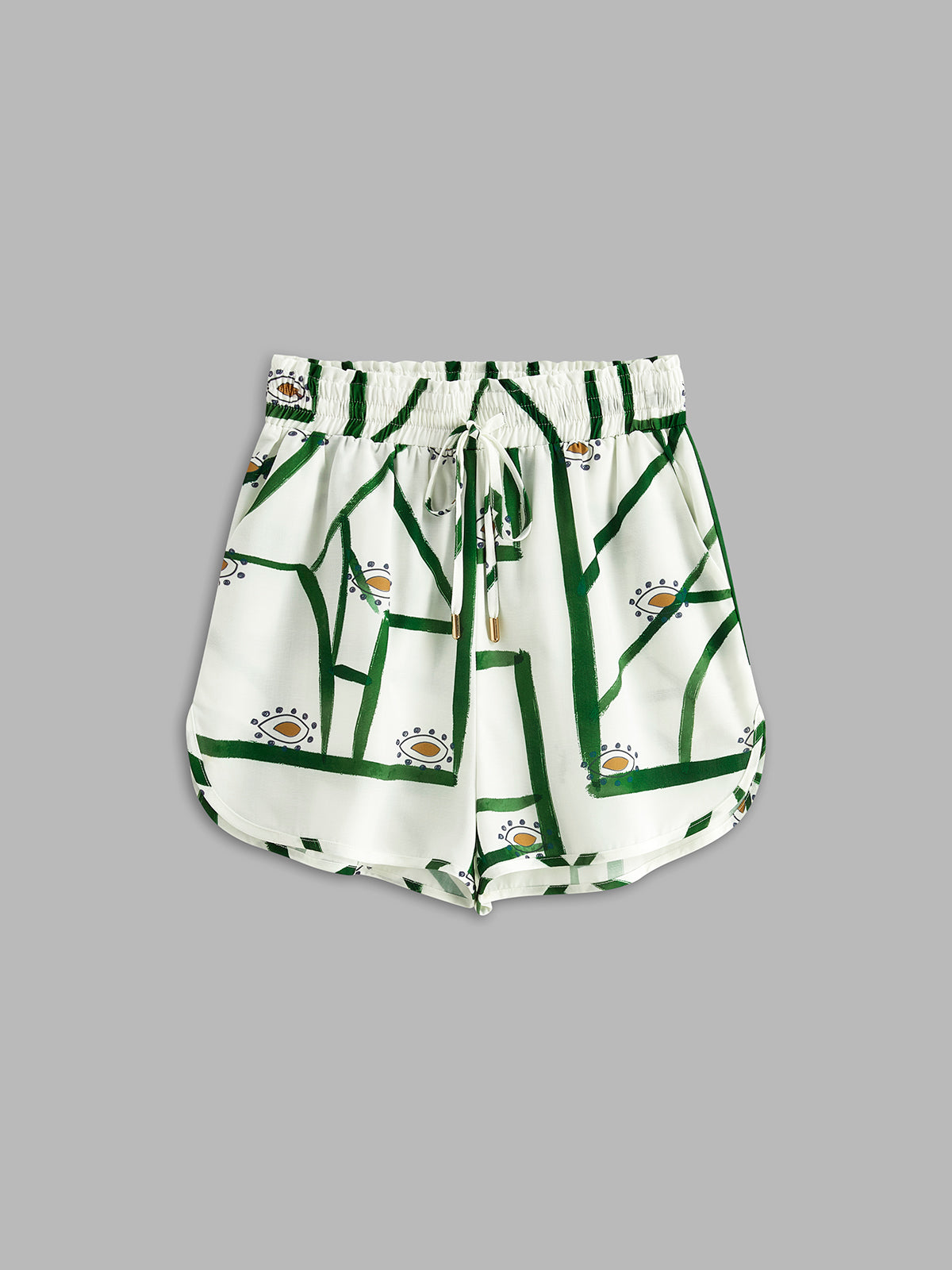 Set in Viscose — Printed Two Piece Matching Short Set for Women with Button Shirt