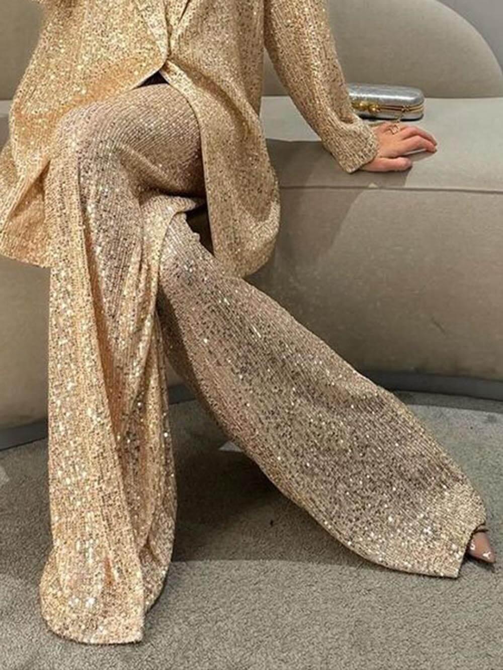Blazer in Sequin — Longline Oversized Relaxed Fit for Evening and Party Wear for Women