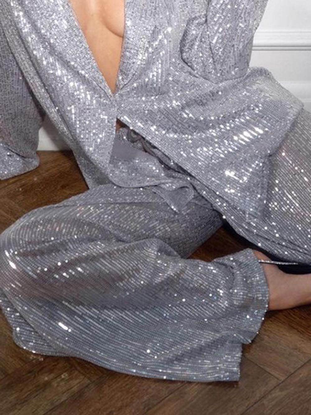 Blazer in Sequin — Longline Oversized Relaxed Fit for Evening and Party Wear for Women