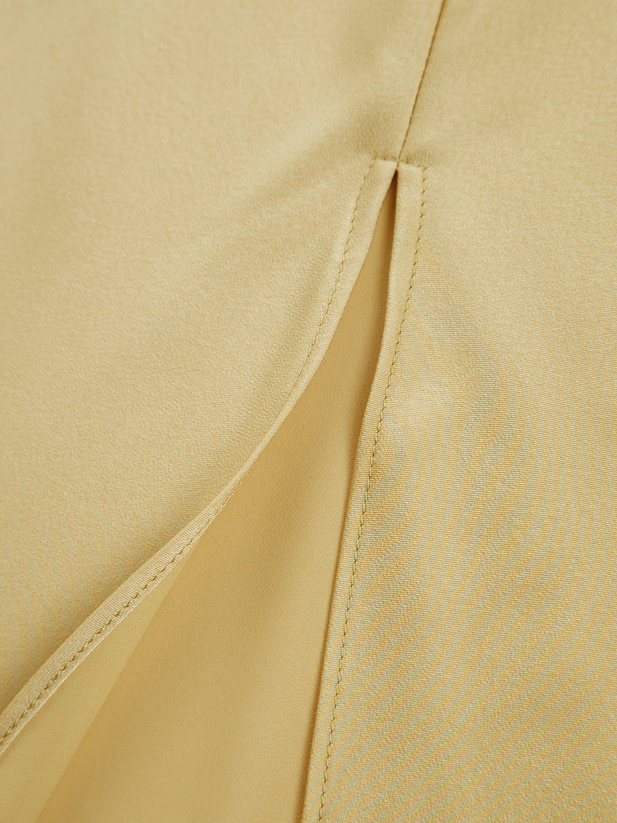 Dress in Satin — One Shoulder Backless Maxi with Cowl Back and High Slit for Evening
