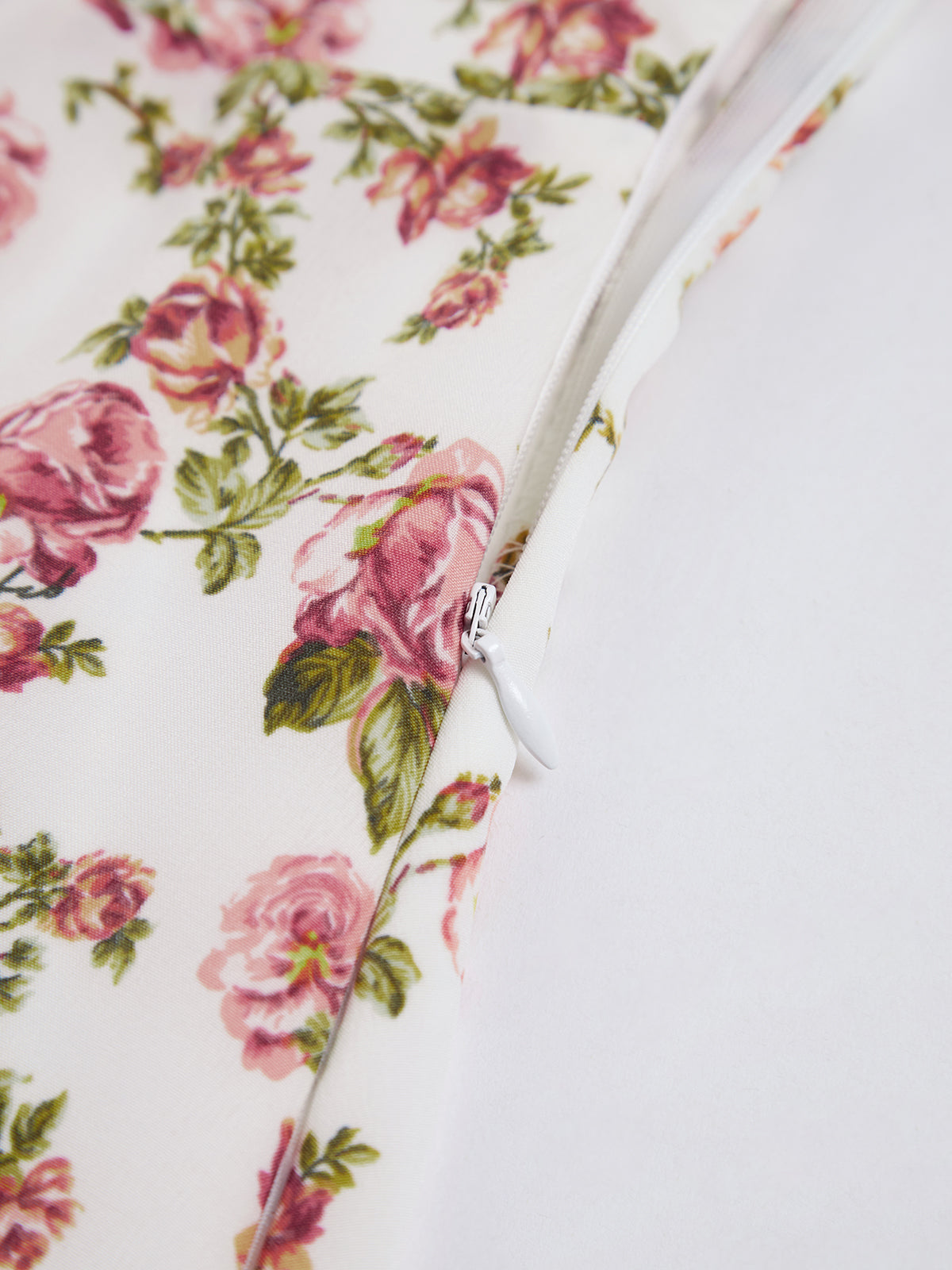 Dress in Cotton — Floral Corset Bodice Midi with Lace-Up Back and High Slit for Summer