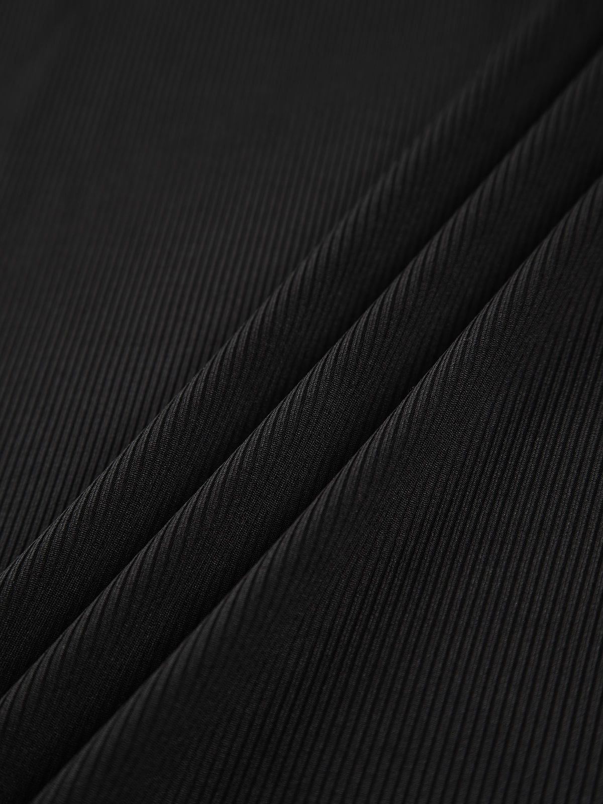 Top in Ribbed Viscose — Turtleneck with Asymmetric Cut Out Shoulder and Long Thumbhole Sleeves