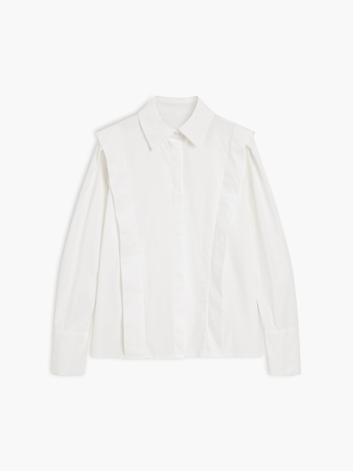 Blouse in Cotton — Oversized Button Down with Structured Power Shoulder