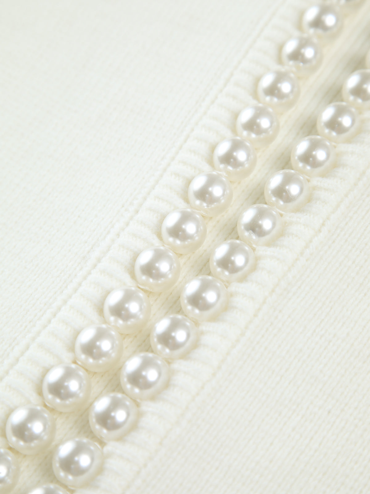 Cardigan in Soft Knit — Open Front Pearl Trim with Relaxed Fit for Women