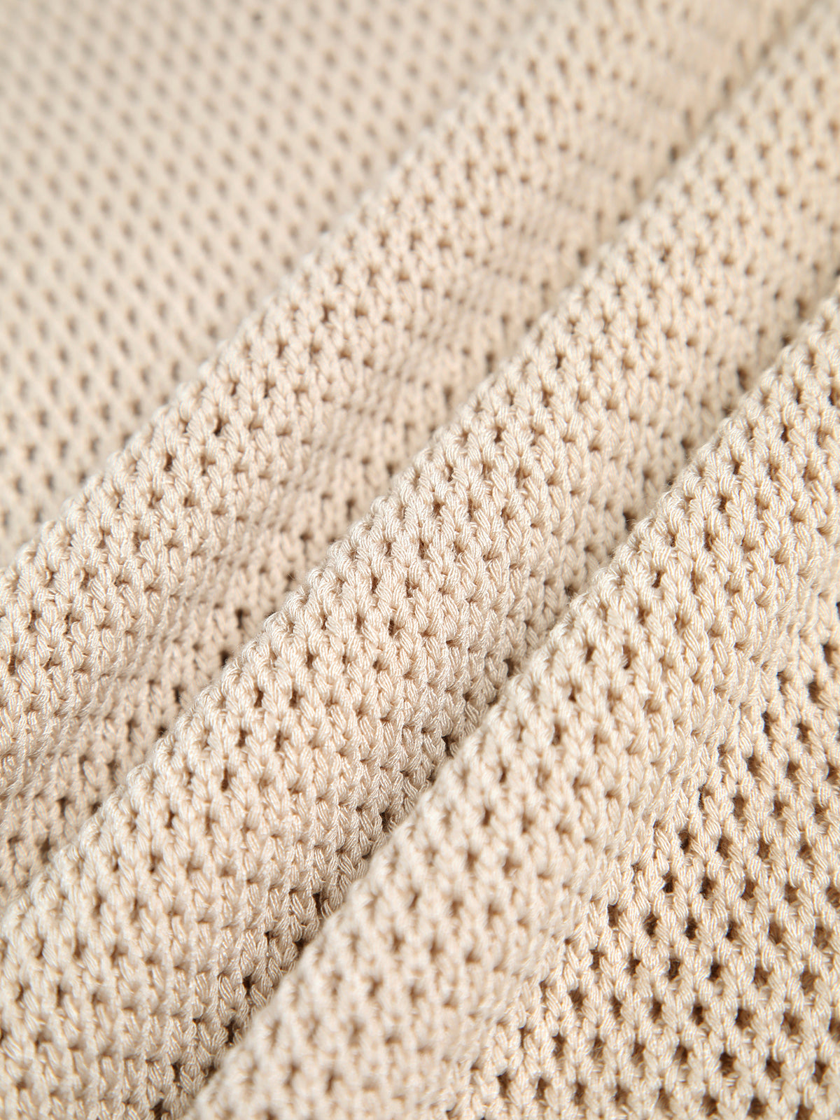 Tank Top in Cotton — Sleeveless Open Knit Crochet with Ribbed Crew Neck for Summer