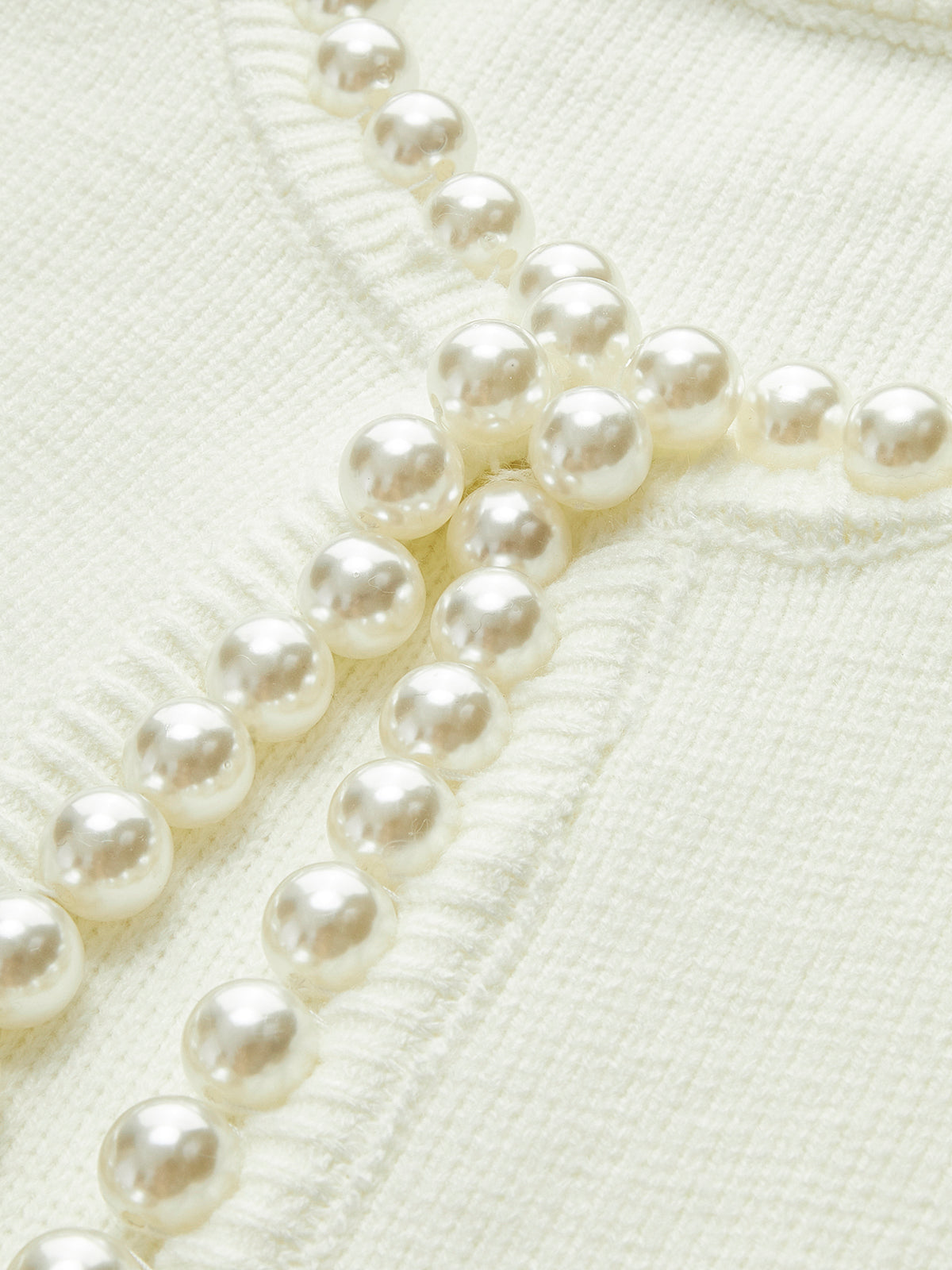 Cardigan in Soft Knit — Open Front Pearl Trim with Relaxed Fit for Women