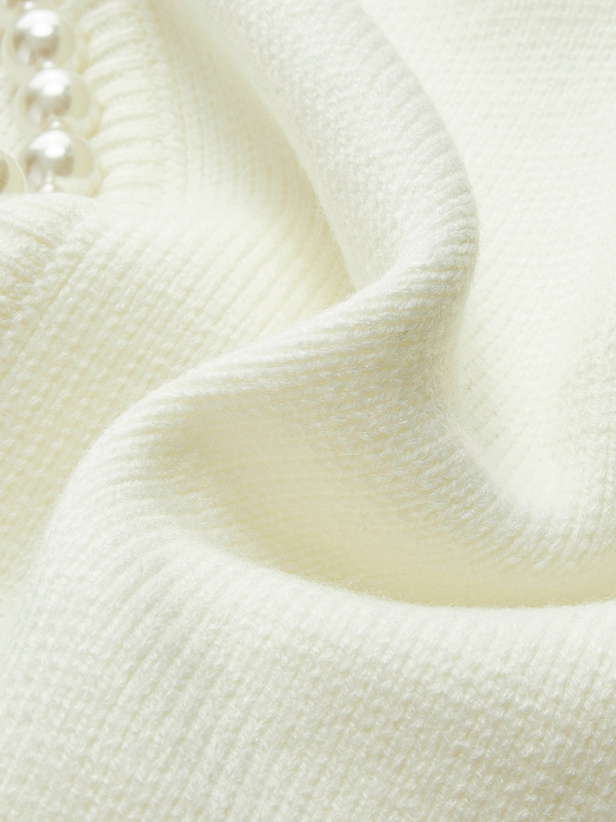 Cardigan in Soft Knit — Open Front Pearl Trim with Relaxed Fit for Women