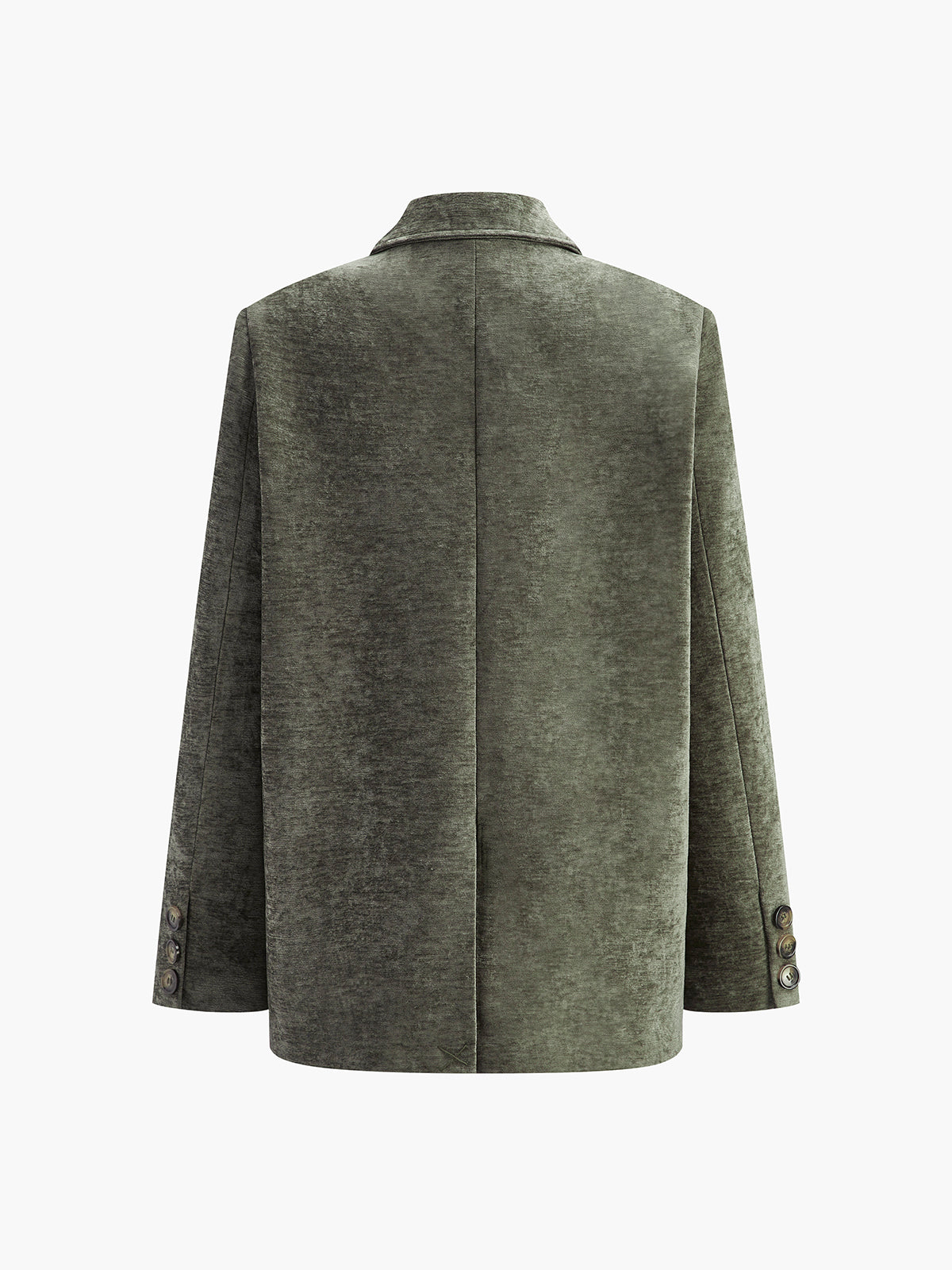 Blazer in Velvet — Double-Breasted Oversized Fit with Gold Buttons for Women