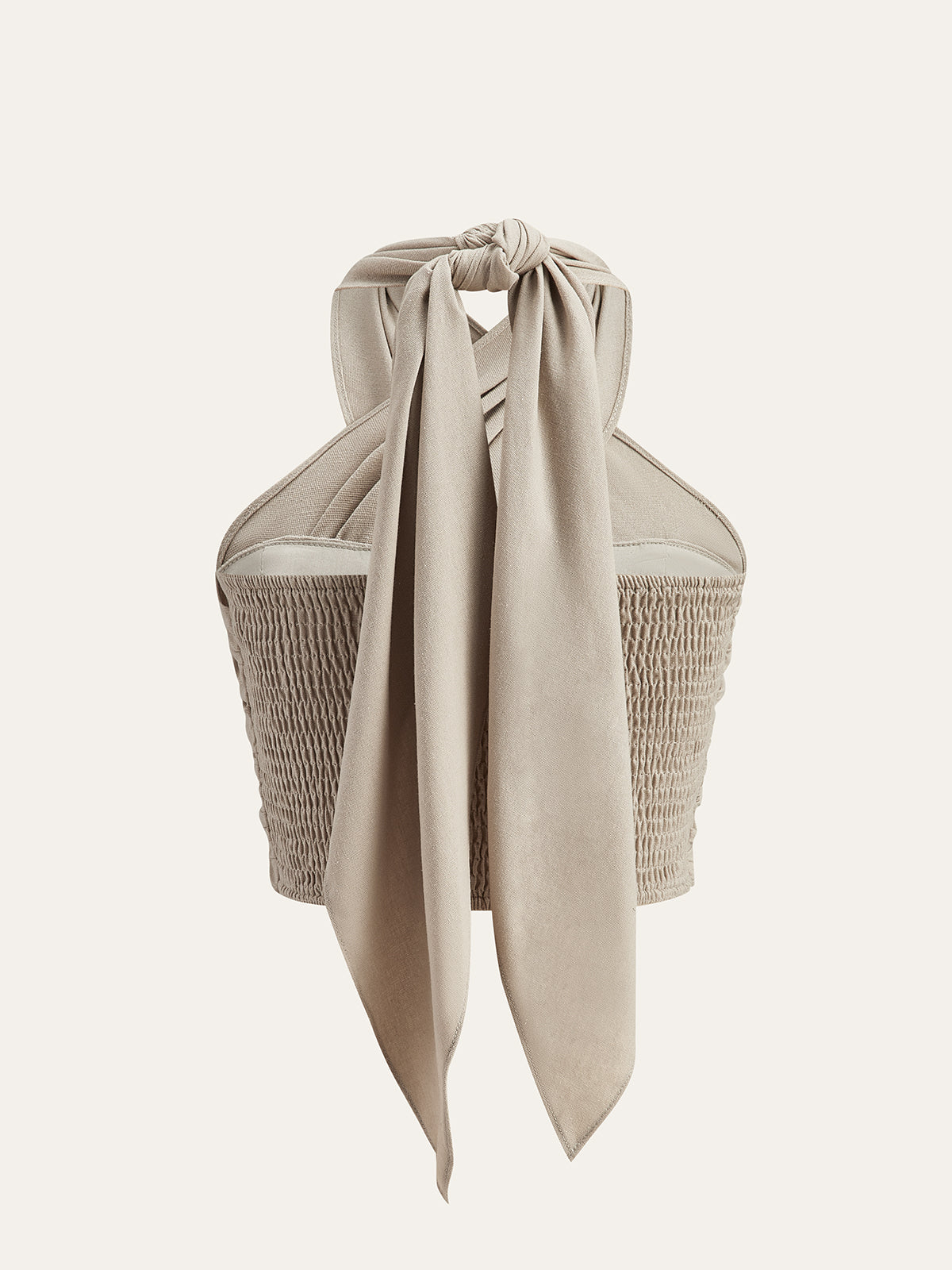 Top in Cotton — Crop Halter Neck with Cross Wrap and Open Back for Summer