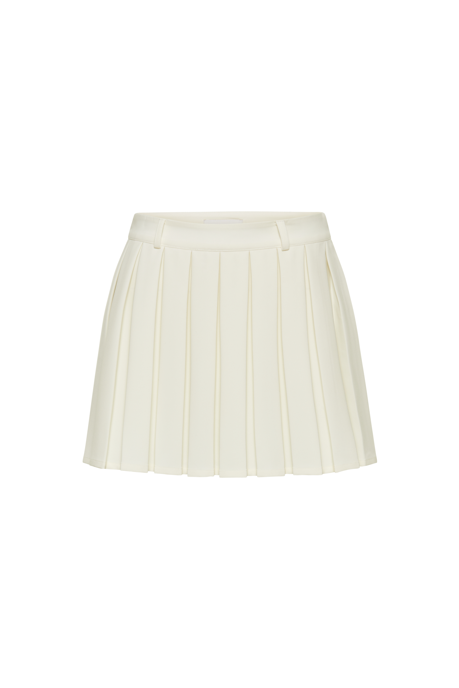 Skirt in Crepe — Pleated A-Line Mini with Flared Silhouette and High Waist
