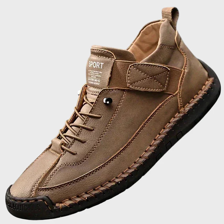 Sneakers in Faux Leather — Casual Lace-Up with Ankle Strap for Everyday Wear